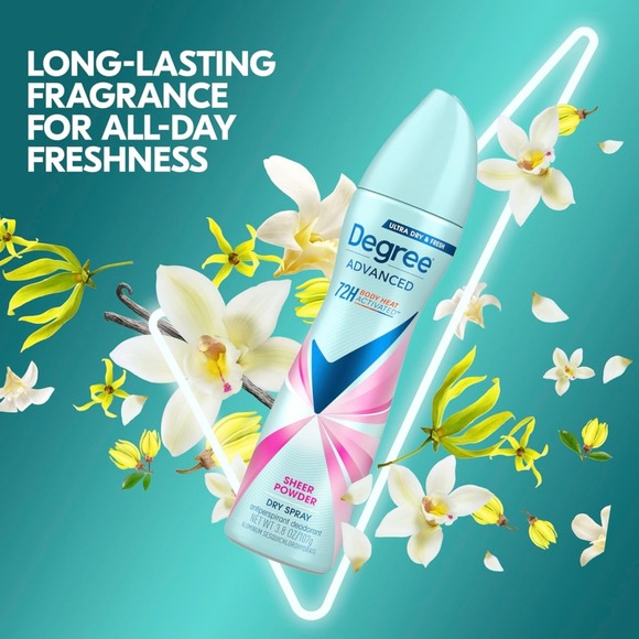 Degree Advanced Sheer Powder Dry Spray Deodorant 72H Protection 3.8 oz Lot of 6 - Picture 8 of 10